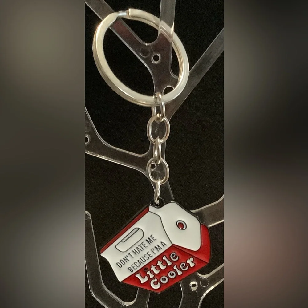 Red and White Little Cooler Keychain